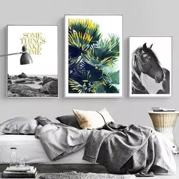Скандинавский пейзаж, тропические растения, пальмы, цитаты, настенная живопись, печать на холсте, картины для гостиной, стены, домашний декор 21x30cm No frame