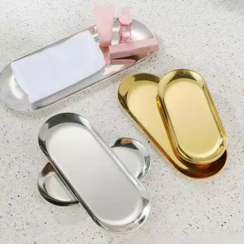 Скандинавский поднос для фруктов из нержавеющей стали, стальная десертная тарелка, стейк, закуска, кухонный контейнер M серебряный