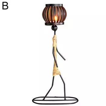 Скандинавский подсвечник, абстрактный железный мужской подсвечник, домашний бар, ресторан, декор I