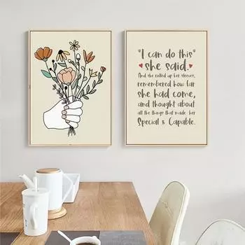 Скандинавский полевой цветок, цветочный настенный художественный ботанический холст, живопись, постеры и принты, цитаты, настенная картина для гостиной, домашний декор 21cm30cm NoFrame