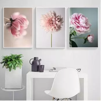 Скандинавский постер Красивая жизнь Розовый цветок Картина Модульная настенная художественная печать Гостиная Современная 21cm30cm NoFrame