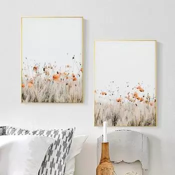 Скандинавский постер с красным цветком, художественный принт, фотографии, настенная живопись для гостиной, современный дом, скандинавское украшение Cuadros 21*30cm