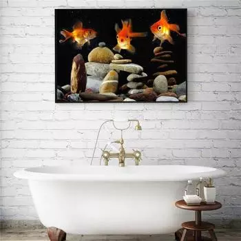 Скандинавский постер, скандинавская ледяная рыба, белый океан, настенные картины с животными, скандинавский стиль, украшение для детей, домашний декор 21cm30cm NoFrame