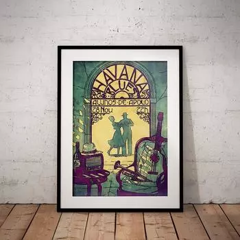 Скандинавский постер в стиле модерн, картина маслом, абстрактная ретро-танцевальная настенная живопись для гостиной 21cm30cm NoFrame