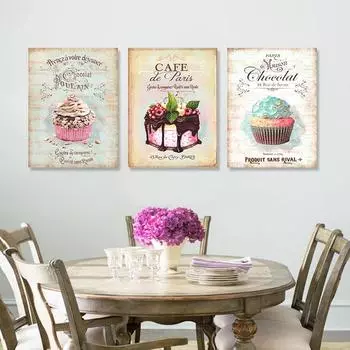 Скандинавский постер, винтажный современный минималистичный кофейный десерт, холст, картина, абстрактное украшение дома, кухонные настенные картины без рамки 21x30cm No Frame