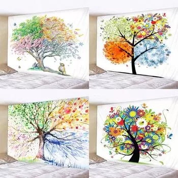 Скандинавский простой гобелен с принтом «Древо жизни» для дома, гостиной, спальни, украшения стен, тканевый гобелен 100x75cm