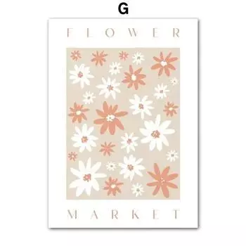 Скандинавский Простой Настенный Арт Абстрактный Красочный Цветок Богемный Холст Постер Печать Домашний Декор Спальня Гостиная Подарки 21cm30cm NoFrame