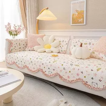 Скандинавский Простой Современный Чистый Хлопок Подушка для Дивана Круглый год Нейтральная Нескользящая Тканевая Подушка Кожаный Чехол для Дивана Покрывало Pink Bear 45*45cm pillow case (excluding core)