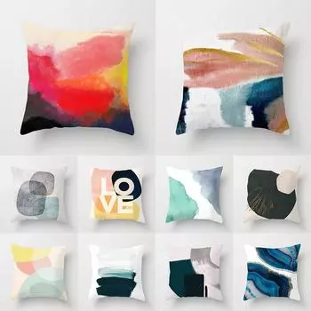 Скандинавский простой стиль, геометрический абстрактный принт, чехол для подушки, домашняя гостиная, украшение для дивана, подушка, чехол для подушки 45x45 см 40X40CM