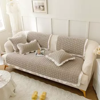 Скандинавский простой стиль Ins, плюшевая подушка для дивана, зимняя утолщенная теплая ткань для дивана на четыре сезона, полотенце для дивана 70x70