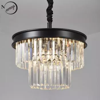 Скандинавский ретро кованый хрустальный хрустальный канделябр LED E14 Гостиная Столовая Кухня Спальня Крыльцо Лофт Внутреннее освещение
