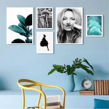 Скандинавский ретро постер черно-белая балерина девушка печать на холсте настенная живопись абстрактная живопись гостиная настенная картина украшение 21cm30cm NoFrame