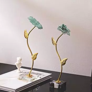 Скандинавский роскошный металлический цветочный декор, сусальное золото, цветочные украшения для гостиной, спальни, домашнее украшение для рабочего стола, подарки 1 шт. A
