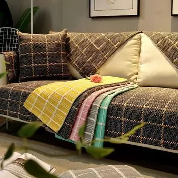 Скандинавский современный хлопок и льняная ткань, плед, чехол для дивана, четыре сезона, универсальное свежее полотенце на спинку, полностью покрытое 90*70cm