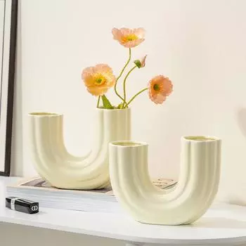 Скандинавский современный U-образный абстрактный арт-ваза украшения гостиная тумба под телевизор ваза для сухих цветов современные аксессуары для украшения дома