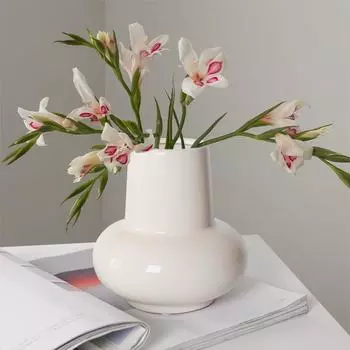 Скандинавский старинный стиль французский круглый живот керамическая ваза крыльцо букет украшение продвинутое чувство домашнего декора