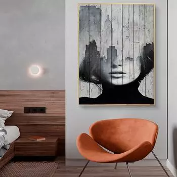 Скандинавский стиль Абстрактные портретные настенные картины Секс Красная губа Холст Картина Черно-белое эстетическое искусство HD Современное украшение для гостиной Плакаты 20x30cm no frame