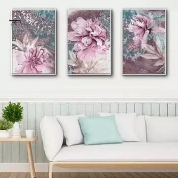 Скандинавский стиль, цветок, холст, картина, домашняя гостиная, картина, постер, настенный декор 30*40cm