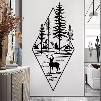 Скандинавский стиль Ins олень дверные наклейки домашний декор съемные украшения для прихожей лестницы виниловые настенные наклейки 45x60CM