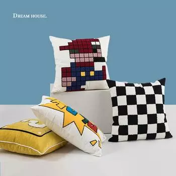 Скандинавский стиль, мультяшный диван, минималистичная наволочка, офисная подушка для талии, одинарная наволочка без наволочки 45x45cm