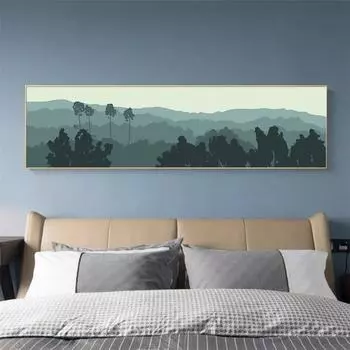 Скандинавский стиль, небольшой свежий зеленый лес, джунгли, лес, гостиная, пейзаж, украшение, настенная живопись, зеленая иллюстрация 20cm40cm NoFrame