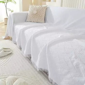 Скандинавский стиль Простой однотонный чехол для дивана Ткань Four Seasons Универсальное полотенце для дивана Полный чехол Универсальный чехол для дивана «все включено» 90*90cm кофейный