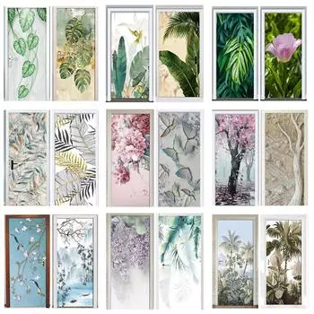 Скандинавский стиль, растение, украшение стены, стикер на стену, сделай сам, цветы, тропические пальмовые листья, наклейки на стену, современное искусство, виниловая наклейка, настенная роспись 40x120cm