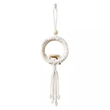 Скандинавский стиль ручной работы имитация цветка с кисточкой воздушный держатель для растений корзина плетеный настенный кулон домашний декор