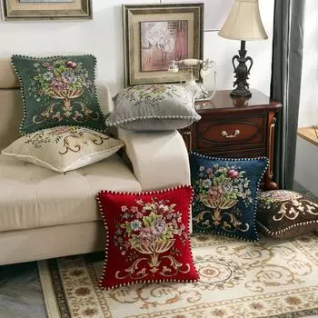 Скандинавский свет, роскошные цветы, гофрированная подушка из синели, домашний диван, прикроватная мягкая посылка, украшение для спальни, чехол для автомобильной подушки 48*48cm серый