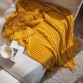 Скандинавский светлый диван, роскошное одеяло, плащ, шаль, офисное одеяло для сна 125x150cm