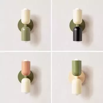 Скандинавский светодиодный настенный светильник, современные декоративные бра Macaron для спальни, прикроватного кабинета, гостиной, ТВ-фона, E27, светильники Without bulb