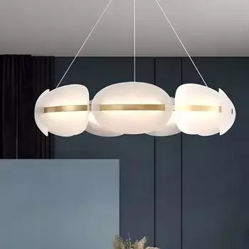 Скандинавский светодиодный подвесной светильник, современное украшение дома, подвесной светильник, декор комнаты, спальня, гостиная, акриловая роскошная цветочная люстра 600MM белый