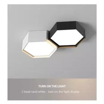 Скандинавский светодиодный простой потолочный светильник белый черный многоугольный светильник для крыльца входная дверь спальня столовая кухня освещение Cool white - No RC&Voltage 110V