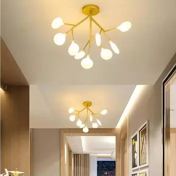 Скандинавский светодиодный светильник для коридора, потолочный светильник, светлячок, светильник для прихожей, балкона 9 headlights чёрный