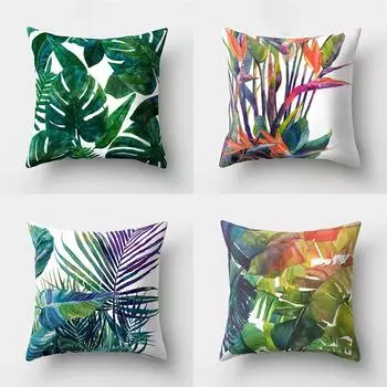 Скандинавский зеленый лист кактуса, тропическое растение, наволочка для дома, гостиной, дивана, спальни, декоративная наволочка 40X40CM