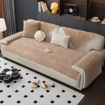 Скандинавский жаккардовый чехол для дивана Shu, вельветовый чехол для дивана, подушка для дивана в гостиной, нескользящее полотенце для дивана, L-образный защитный чехол для дивана 70x70cm 1pcs