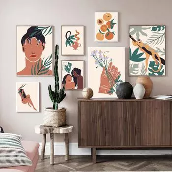 Скандинавское абстрактное искусство чрезвычайно простой стиль постер фигура печать холст картина офис гостиная украшение дома фреска без рамки 21*30cm No Frame