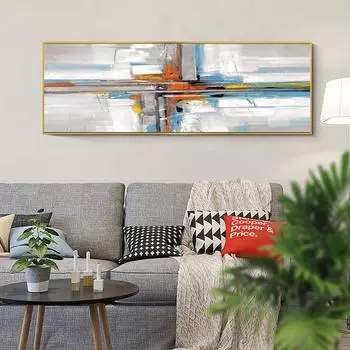 Скандинавское абстрактное искусство, картина маслом на холсте, постеры и принты, настенные художественные картины для украшения гостиной, без рамки 20*40cm