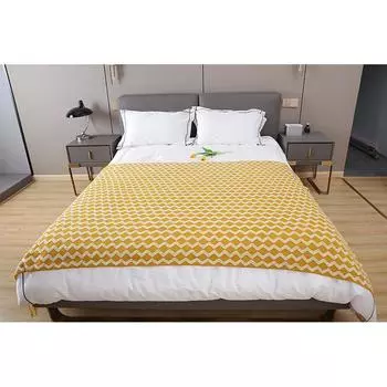 Скандинавское двухцветное вязаное одеяло с кисточками для проживания в семье Декор в стиле бохо Одеяло для дивана Полотенце для отдыха Покрывало Теплая шаль 130x180cm