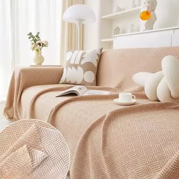 Скандинавское хлопковое и льняное диванное полотенце с косой сеткой, простой современный чехол для дивана, универсальный хлопок на четыре сезона 90x180