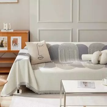 Скандинавское одеяло с кисточками, четырехсезонный чехол для дивана, защита от пыли и царапин, защитный чехол для дивана, ковер, дорожный ковер, кисточки 180x130cm
