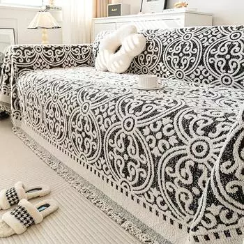 Скандинавское одеяло с кисточками, геометрический хлопковый чехол для дивана, полотенце, защита от царапин, чехлы для дивана, одеяло, ковер, четыре сезона 180x90