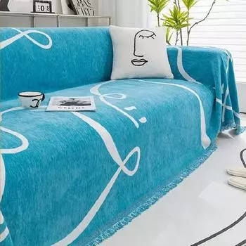 Скандинавское одеяло с кисточками, одиночное, полное, четырехсезонное, хлопковое, чехол для дивана, защита от пыли и царапин, защита от царапин, диванное одеяло, ковер 180x130