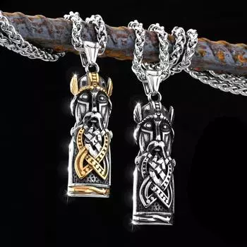 Скандинавское ожерелье из нержавеющей стали 316L с подвеской в стиле викингов, мужское ювелирное изделие в стиле уличный рок, мужской подарок BFF серебряный