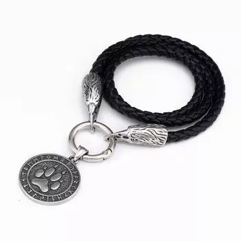 Скандинавское ожерелье из нержавеющей стали с головой ворона викингов, коготь волка, руна Одина, ожерелье, мужские ювелирные изделия 50CM