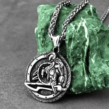 Скандинавское ожерелье воина викингов для мужчин, модное ожерелье из нержавеющей стали с подвеской в стиле хип-хоп для Тора Мьельнира, очаровательные ювелирные изделия