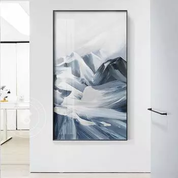 Скандинавское синее облако, настенная живопись на холсте, абстрактная акварельная текстура, художественный постер с принтом, настенная картина для декора гостиной 21*30cm