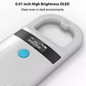 Сканер микрочипа для домашних животных Дисплей Bt 4.0 OLED Хранит 128 частей данных для содержания мелких животных With BT чёрный