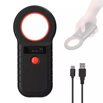 Сканер микрочипов для домашних животных, беспроводной RFID ручной сканер чипов, перезаряжаемый сканер меток для животных