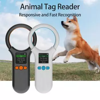 Сканер микрочипов для домашних животных, считыватель идентификаторов RFID EMID, портативный считыватель чипов для животных BT+USB+2.4G белый